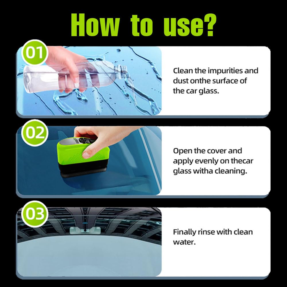 Buy 1 Get 1 Free Oil Film Brush 2.0, Clear Vision Glass Cleaner, Clearview Shield Clear Vision Windshield Cleaner, Oil Film Cleaning Brush for Car Windows (Copy)