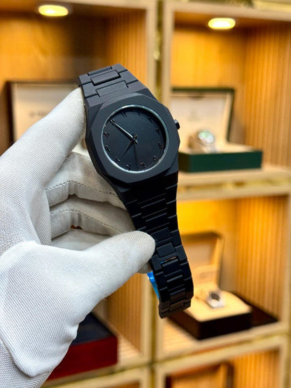 Aura Men's Watch with Arabic Numerals Matte Black Minimalist Analog Watch