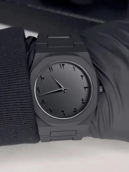 Aura Men's Watch with Arabic Numerals Matte Black Minimalist Analog Watch