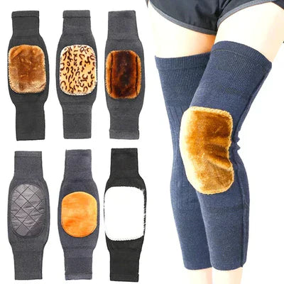 ( Pair ) Unisex Women Men’s Cashmere Wool Knee Brace Pads | Winter Warm Thermal Knee Warmers Velvet Knee Protector (random color)