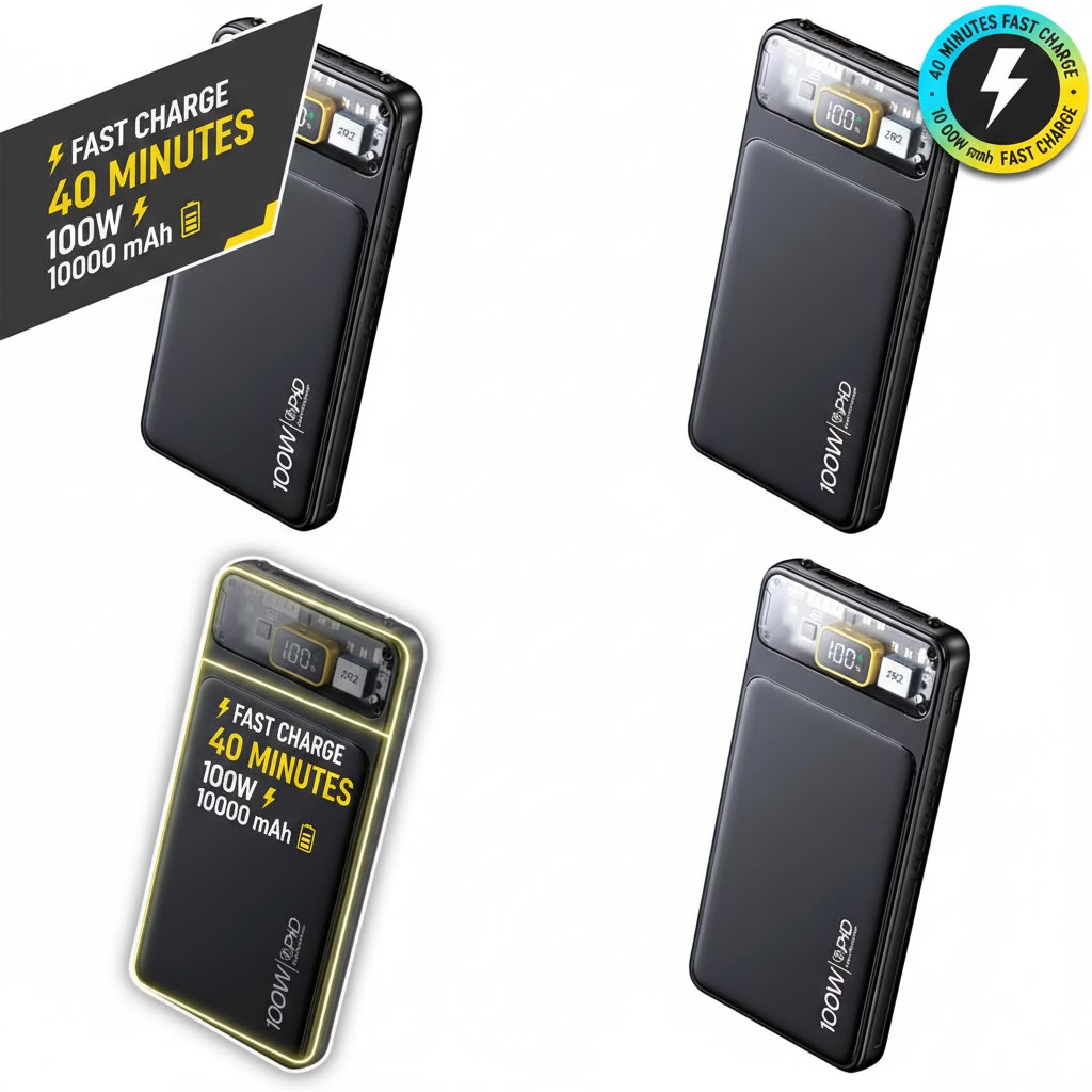 100W Super Fast Charging Power Bank – 10,000mAh Digital Display Portable Fast Charger