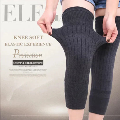 ( Pair ) Unisex Women Men’s Cashmere Wool Knee Brace Pads | Winter Warm Thermal Knee Warmers Velvet Knee Protector (random color)